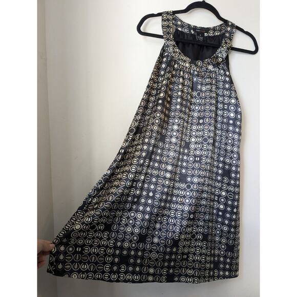 Bcbgmaxazria Shift Dress Women MOD ROUND PRINT Sleeveless Black Size Medium - Picture 4 of 6